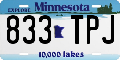 MN license plate 833TPJ