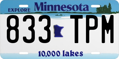 MN license plate 833TPM