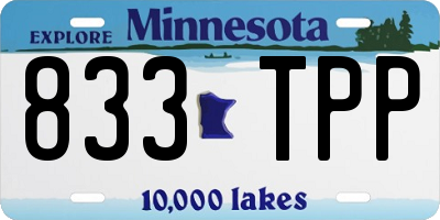 MN license plate 833TPP
