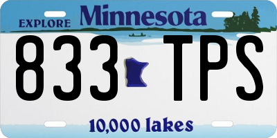 MN license plate 833TPS