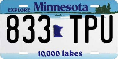 MN license plate 833TPU