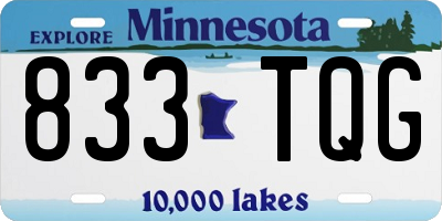 MN license plate 833TQG