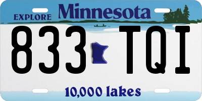 MN license plate 833TQI