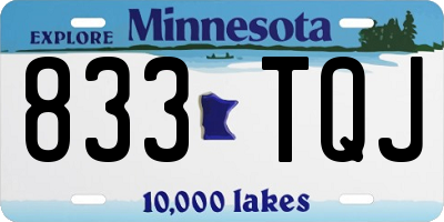 MN license plate 833TQJ