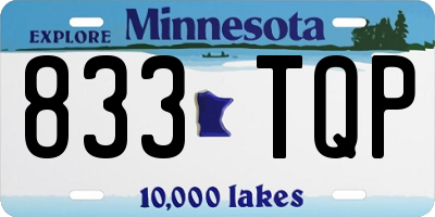 MN license plate 833TQP