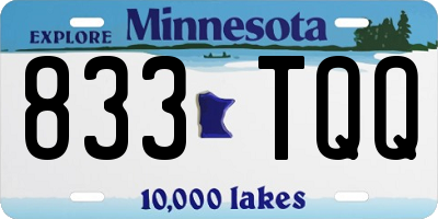 MN license plate 833TQQ