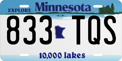 MN license plate 833TQS