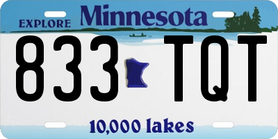 MN license plate 833TQT