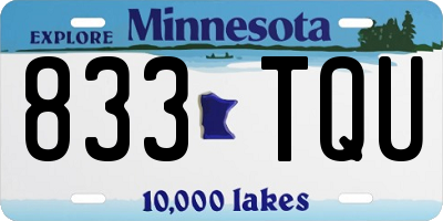 MN license plate 833TQU