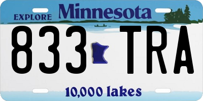 MN license plate 833TRA