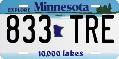 MN license plate 833TRE