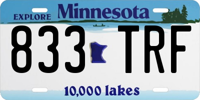 MN license plate 833TRF