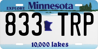 MN license plate 833TRP
