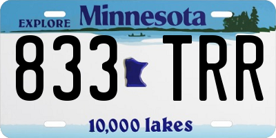 MN license plate 833TRR