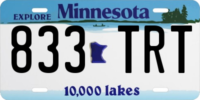 MN license plate 833TRT