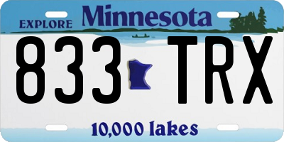MN license plate 833TRX