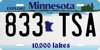 MN license plate 833TSA