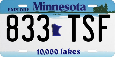 MN license plate 833TSF