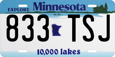 MN license plate 833TSJ