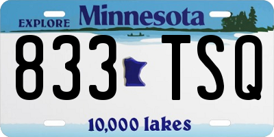 MN license plate 833TSQ