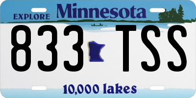 MN license plate 833TSS