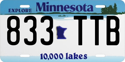 MN license plate 833TTB