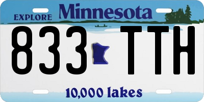 MN license plate 833TTH