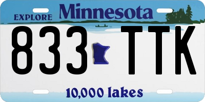 MN license plate 833TTK