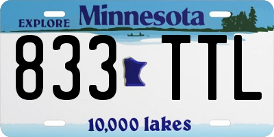 MN license plate 833TTL