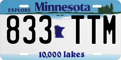 MN license plate 833TTM