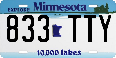 MN license plate 833TTY