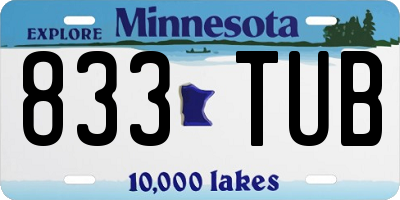 MN license plate 833TUB