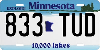 MN license plate 833TUD