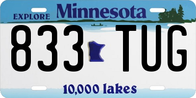 MN license plate 833TUG