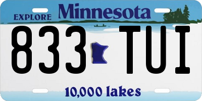 MN license plate 833TUI
