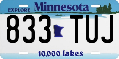 MN license plate 833TUJ