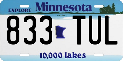 MN license plate 833TUL