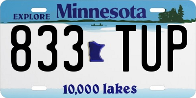MN license plate 833TUP