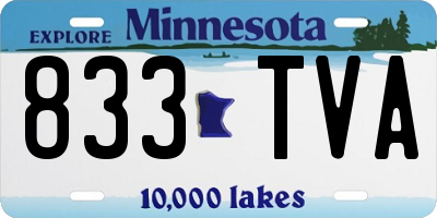 MN license plate 833TVA