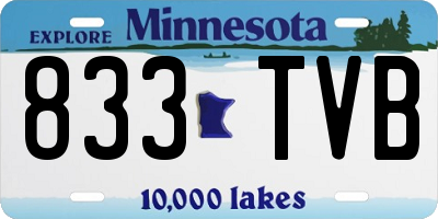 MN license plate 833TVB