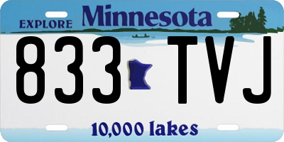 MN license plate 833TVJ