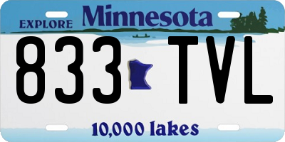 MN license plate 833TVL
