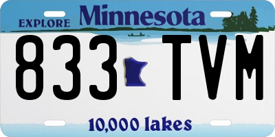 MN license plate 833TVM