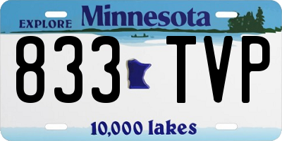MN license plate 833TVP