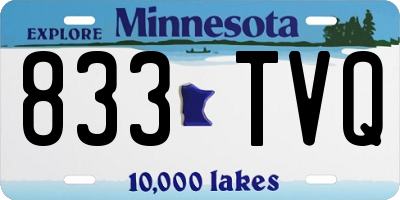 MN license plate 833TVQ