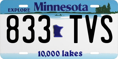 MN license plate 833TVS