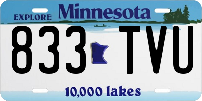 MN license plate 833TVU