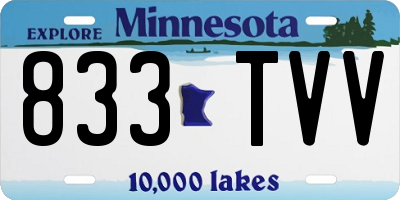 MN license plate 833TVV