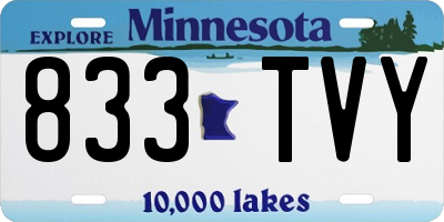 MN license plate 833TVY