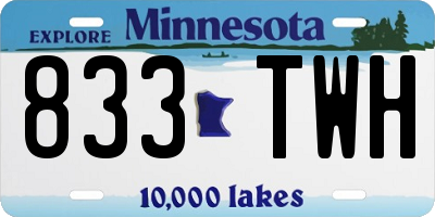 MN license plate 833TWH